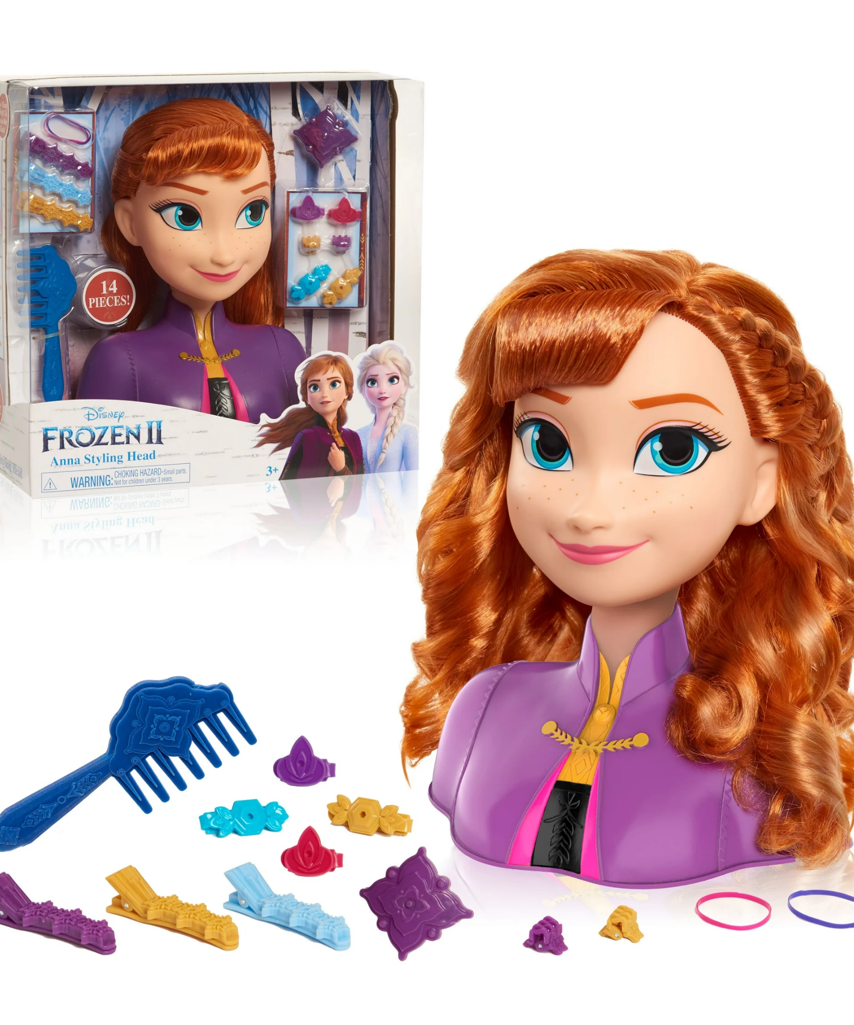 مجموعة لعب تظاهرية بشعر أحمر من ديزني برنسيس، مكونة من 14 قطعة مع ملحقات، تتضمن آنا، مقاس 8 بوصات، لعبة لعب أدوار مرخصة رسميًا للأطفال من سن 3 سنوات فما فوق من جاست بلاي