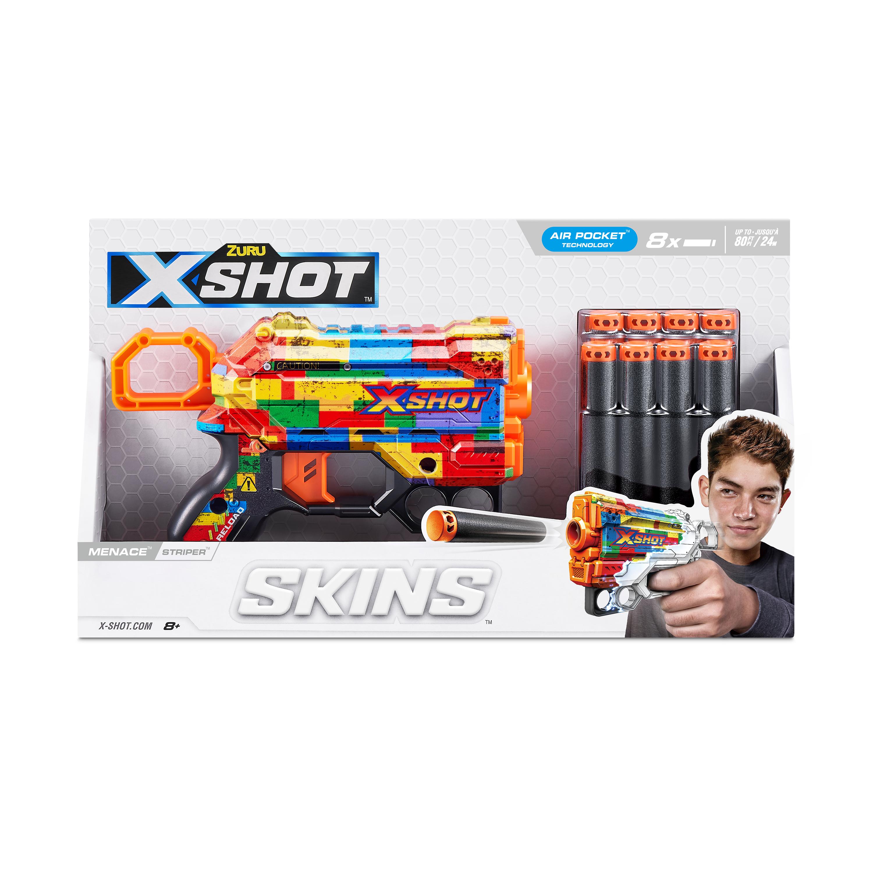 X Shot Skins Menace Blaster, Compact Foam Dart Gun for Boys, Age 8+