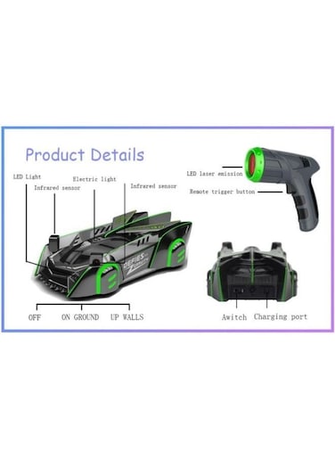 Infrared Spot Light Follower Wall Racer Car