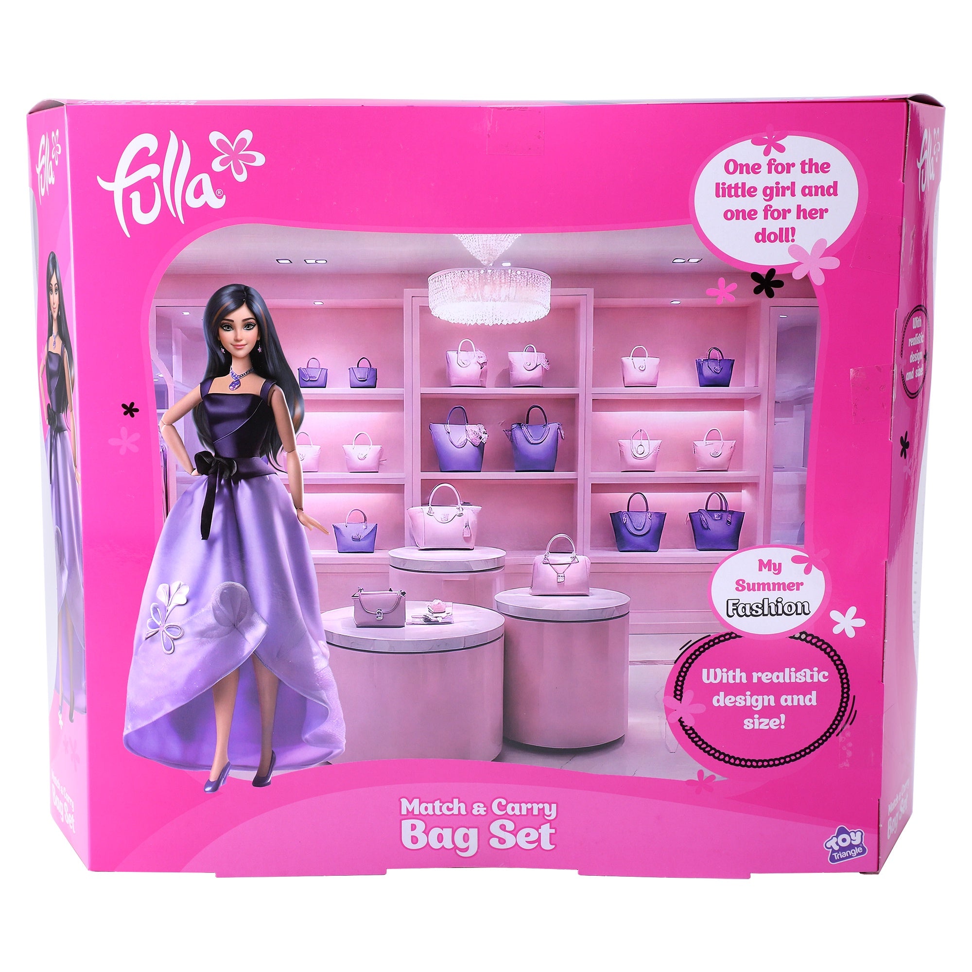 Fulla Doll with Carry Bag Set, Travel Play Doll Set with Matching Bags, Pretend Play Toy for Girls Ages 3 and Up