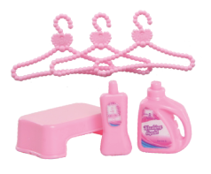 Fulla Doll with Washing Machine Playset, Light and Sound Laundry Toy with Towels, Hangers, Bear and Accessories, Interactive Role-Play Set for Girls Ages 3 and Up