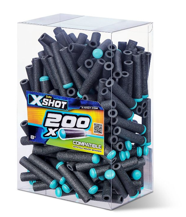 XSHOT Refill Darts 200pcs for Boys & Girls Ages 8+, Foam and Plastic Rapid Target Shooting, Universal Blaster Compatible, Durable and Aerodynamic (Model XS 36507)
