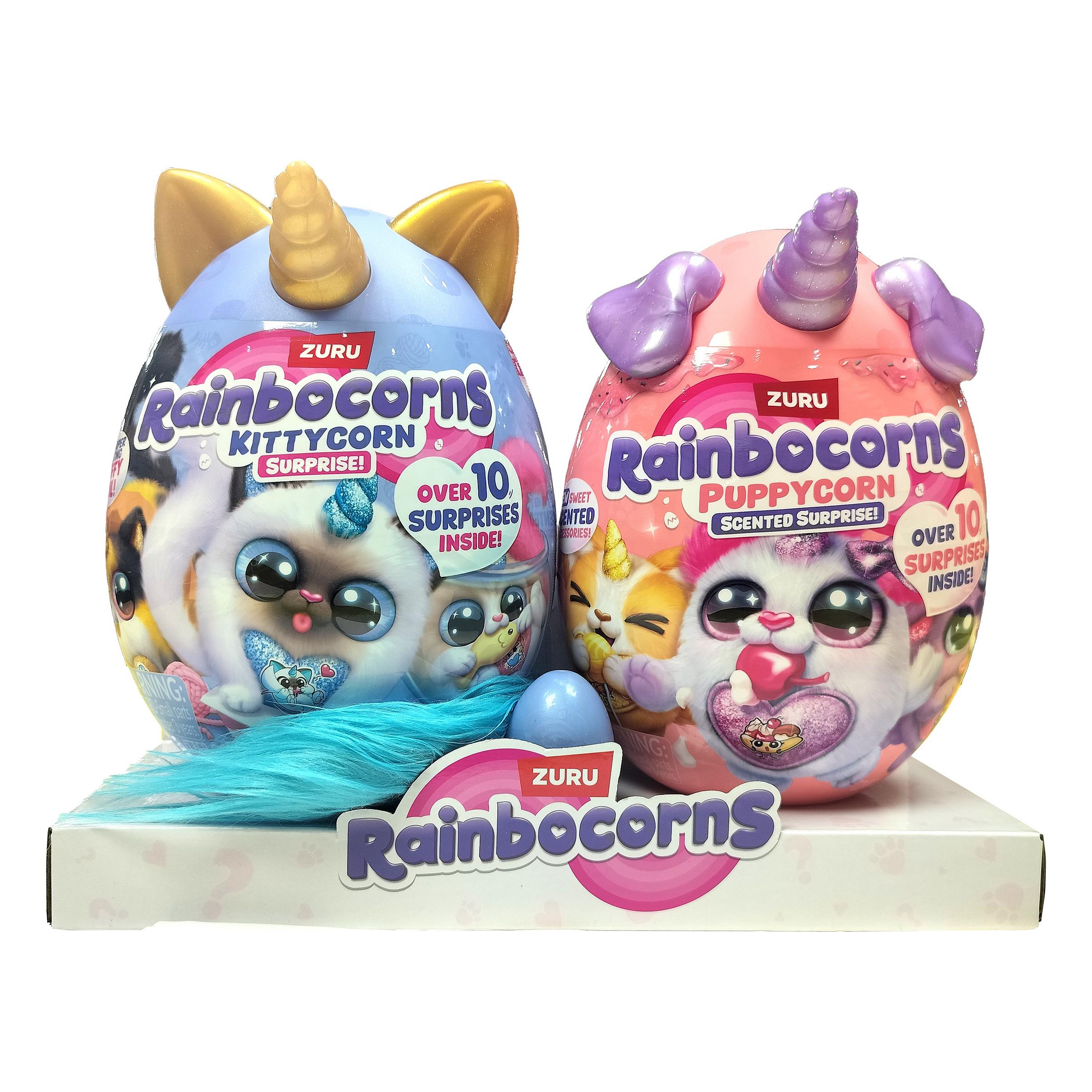 Rainbocorns Combo Kittycorn & Puppycorn Surprise Plush for Girls Ages 3+, Scented Accessories, Slime & Stickers, Collectible 2-Pack Toy Gift