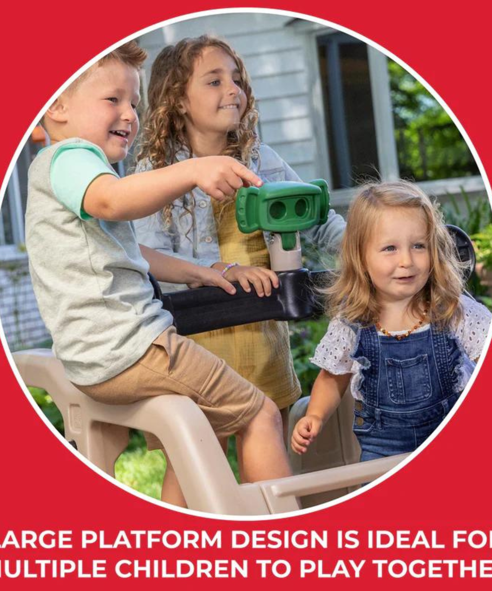 شاحنة تسلق سفاري من ستيب 2، لعبة تسلق سهلة التركيب في الفناء الخلفي مع منزلق، سعة وزن 82 كجم، لعبة صالة ألعاب رياضية خارجية مع عجلة قيادة، جدار تسلق ومنظار، للأطفال من سن سنتين فما فوق