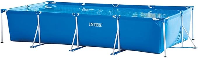 Intex 28273NP Rectangular Frame Pool – 17.7 x 86.6 x 33.1 inches (450 x 220 x 84 cm), Durable Above-Ground Pool for Summer Fun