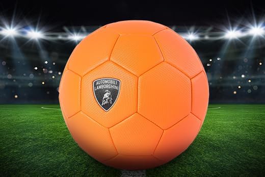 Lamborghini #3 Machine Sewing PVC Soccer Ball, Orange, Size 3, Durable Sports Ball, Ages 3+