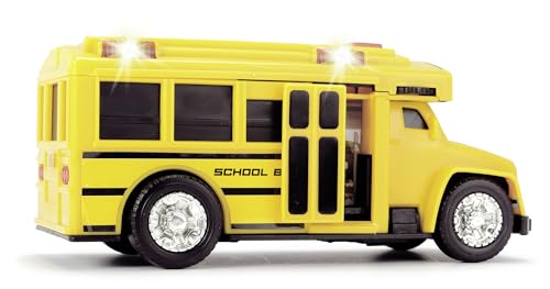 Dickie Toys Action Series School Bus with Lights and Sounds Free Wheel Toy Vehicle for Boys and Girls Ages 3 Years and Up