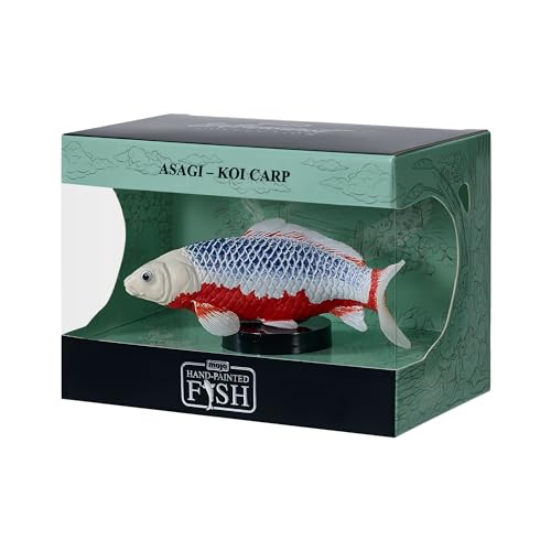 MOJO Hand-Painted Koi Carp Asagi Fish Figurine, Japanese Style Decorative Model, Collector Series 1
