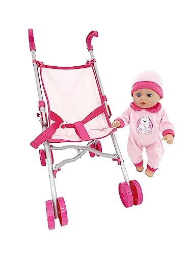 Bambolina Doll Carriage with Doll 36 cm - For Age 2+ Years Old