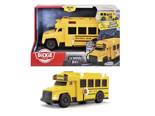 Dickie Toys Action Series School Bus with Lights and Sounds Free Wheel Toy Vehicle for Boys and Girls Ages 3 Years and Up