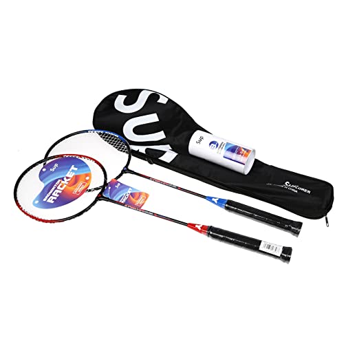 Supreme Iron Alloy Badminton Racket Combo Set 2 Pcs Rackets With 3 Pcs Shuttlecock
