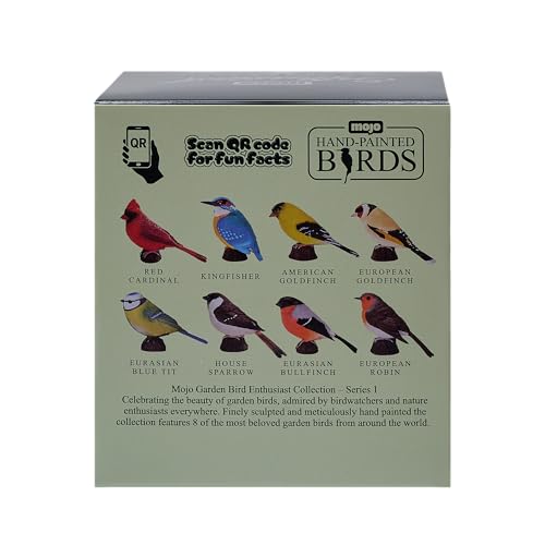 MOJO | Bird Enthusiast Collection Series 1, Hand-Painted Figurines, Wildlife Collectibles, Toys, Detailed Sculptures with QR Code for Fun Facts (Kingfisher)