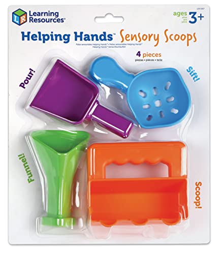 Learning Resources Helping Hands Sensory Scoops, 4 Pieces, Ages 3+, fine Motor Skills Toys for Children, Toddler Water and Sand Play Set