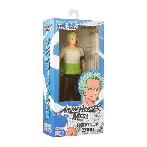 Bandai - Anime Heroes - One Piece - Mega Roronoa Zoro, 17cm Action Figure, Highly Details Articulated Figurine, Collectible, 4 Years+