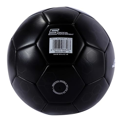 Lamborghini Size 5 Soccer Ball B552, Premium Training Football, Black Design, Match Day Play, Kids & Teens, Ages 6+