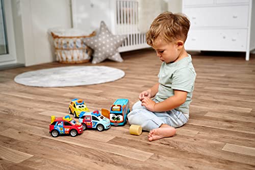 Dickie Toys 204112002 ABC Toddler Vehicles-One of Three Different Wind, Taxi, Fire Engine, Police Car, Ideal for Babies from 12 Months, Multicoloured