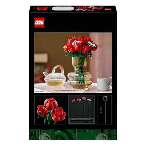 LEGO Icons Bouquet of Roses 10328 Building Blocks Toy Set Flowers Botanical Collection (822 Pieces)