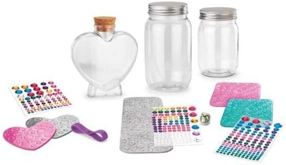 Shimmer N’ Sparkle Make Your Own Stained Glass & Inspirational Rock Art Kit, DIY Arts & Crafts Set for Kids Ages 8+, Paint, Glitter, Gems, Sequins, Foil, Brushes Included