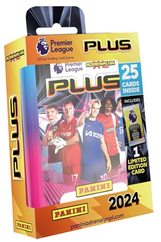 Panini Premier League 2024 Adrenalyn XL PLUS Trading Cards Pocket Tin with 7 Packets and Limited Edition Card