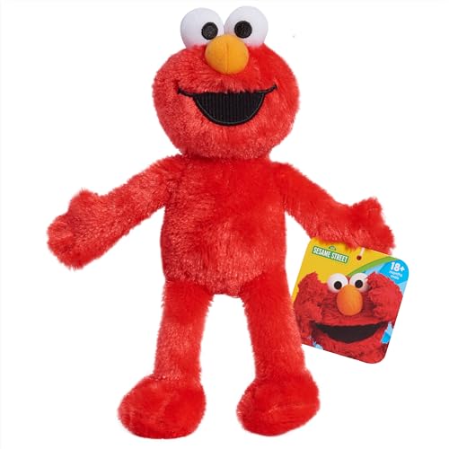 Just Play Sesame Street Friends 8-inch Elmo Sustainable Plush Stuffed Animal, Officially Licensed Kids Toys for Ages 18 Month, Gifts and Presents