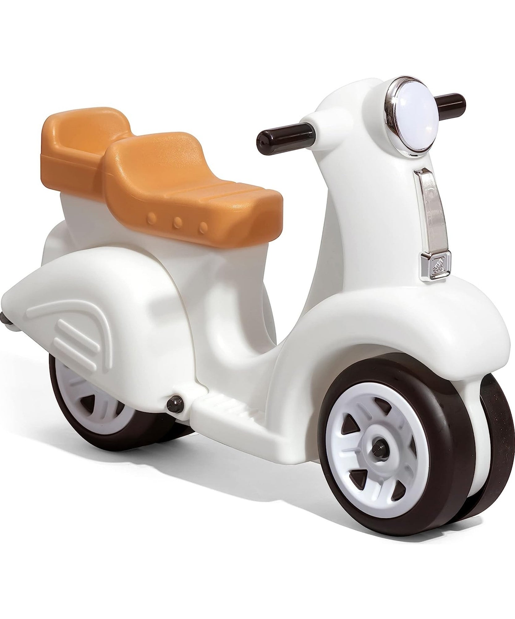 سكوتر ستيب 2 للأطفال، مقعد واحد، سهل التخزين، لعبة ركوب مع فتحة تخزين خلفية، مناسب للأطفال من الأولاد والبنات من سن 18 شهرًا فما فوق، لون أبيض