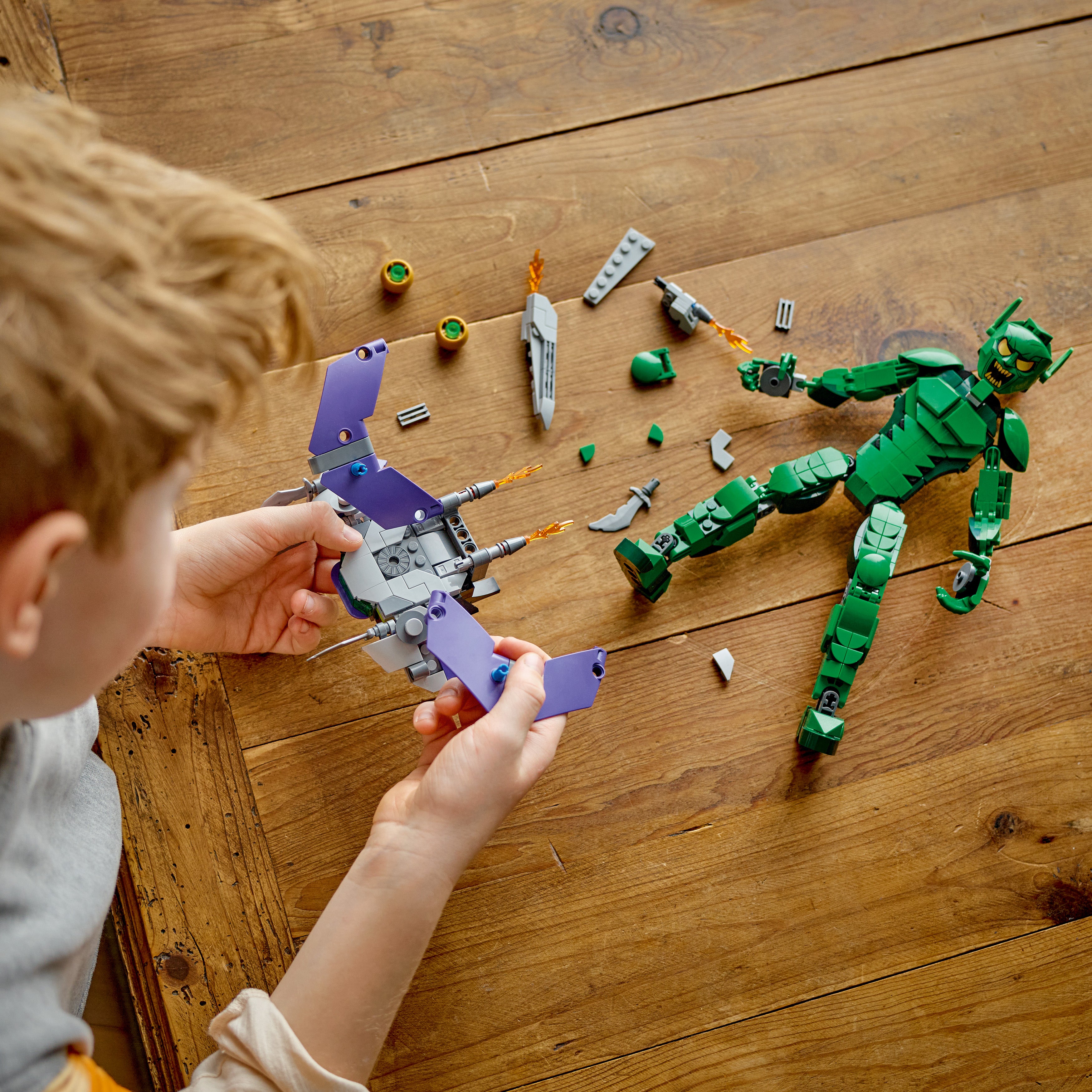LEGO Marvel 76284 Green Goblin Construction Figure V29 for Boys 8+ Poseable Super Villain Action Building Toy