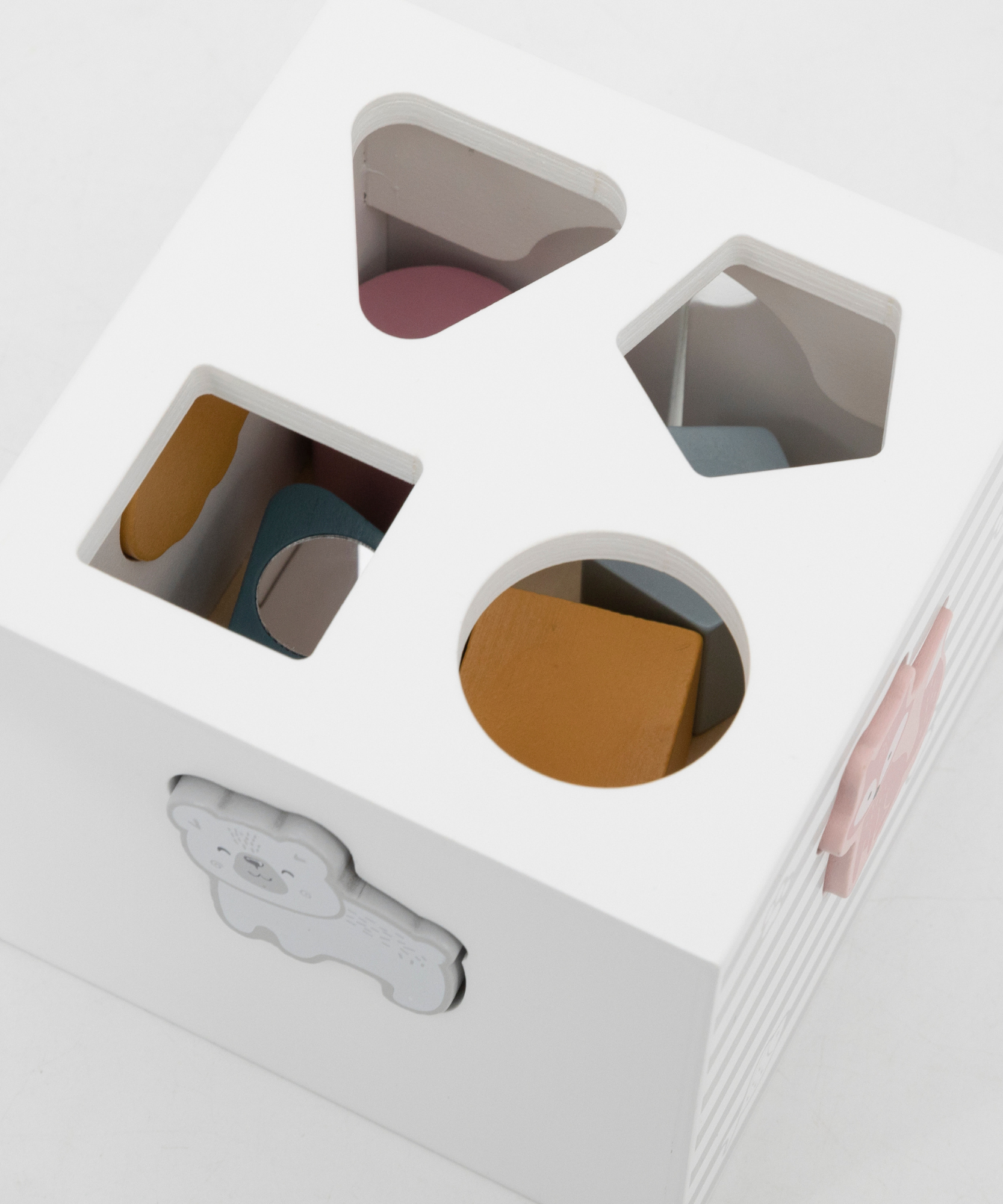 لعبة فرز الأشكال PolarB مع مكعبات موسيقية، 7 قطع خشبية تتضمن أشكال حيوانات ومرآة ومكعبات صوتية، لعبة تعليمية للأطفال الصغار من عمر 18 شهرًا فما فوق