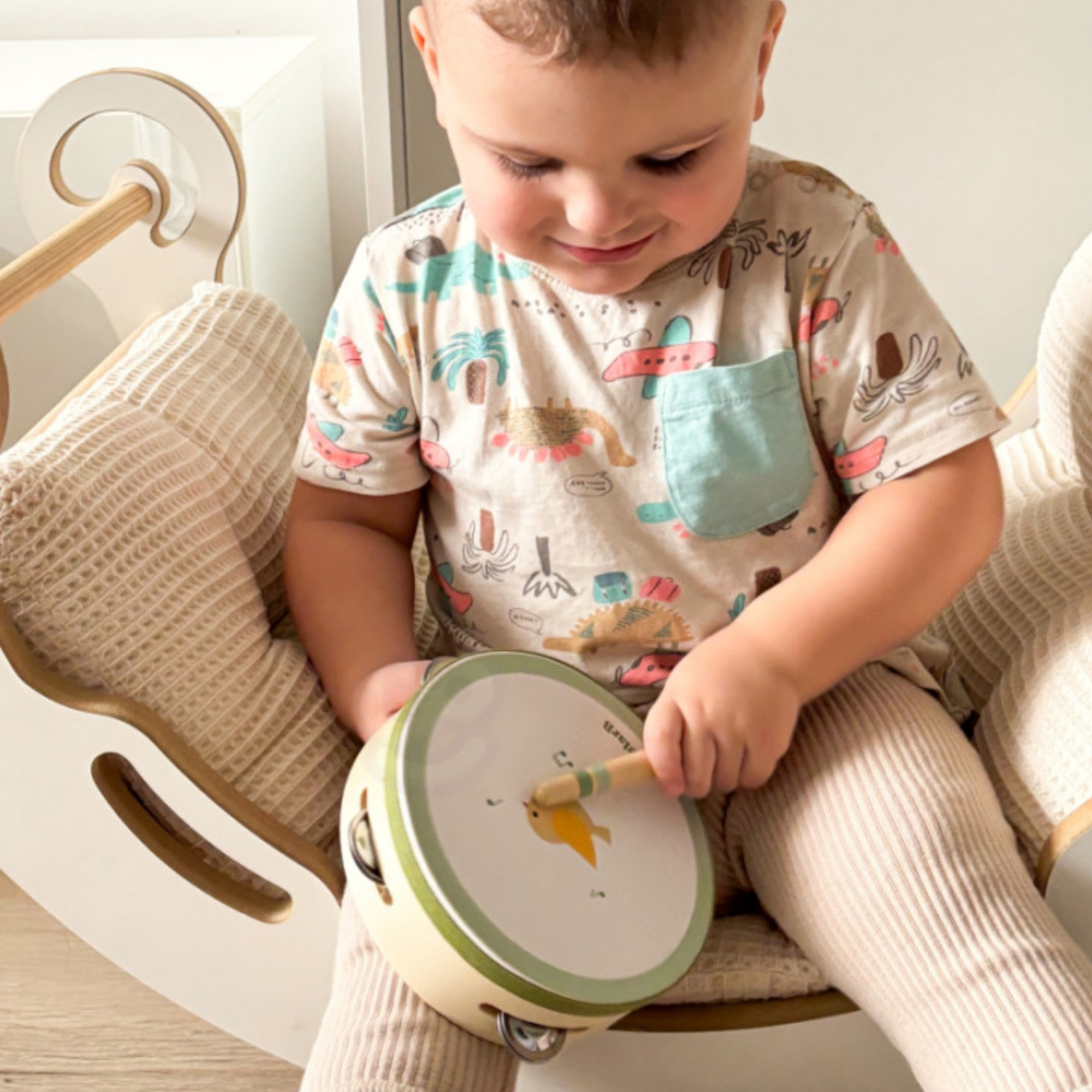 مجموعة موسيقى الطيور الخشبية من PolarB للأطفال الصغار، تتضمن الدف والماراكاس والإكسيليفون، مجموعة ألعاب الآلات الموسيقية للتعلم المبكر واللعب الإبداعي، من عمر 18 شهرًا فما فوق