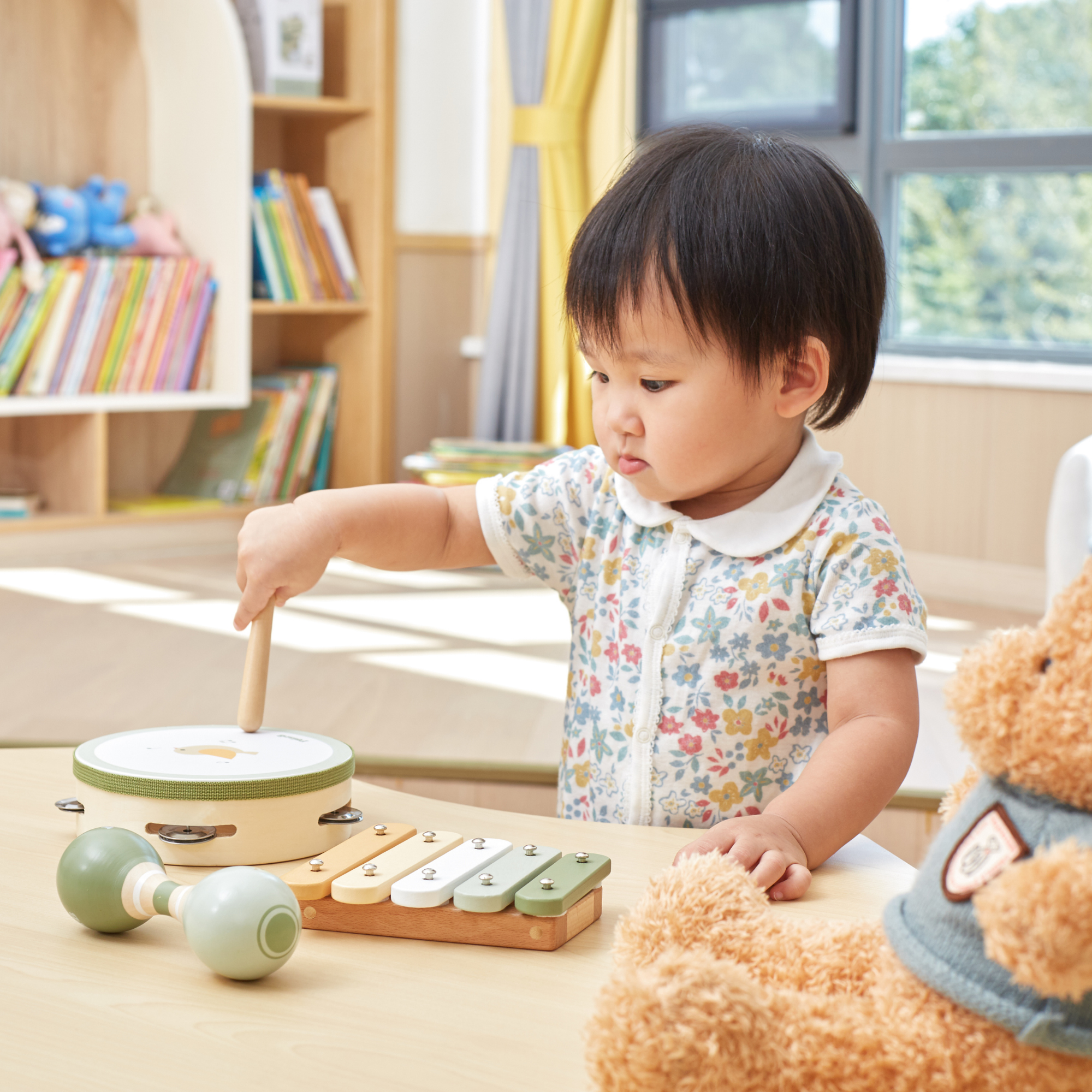 مجموعة موسيقى الطيور الخشبية من PolarB للأطفال الصغار، تتضمن الدف والماراكاس والإكسيليفون، مجموعة ألعاب الآلات الموسيقية للتعلم المبكر واللعب الإبداعي، من عمر 18 شهرًا فما فوق