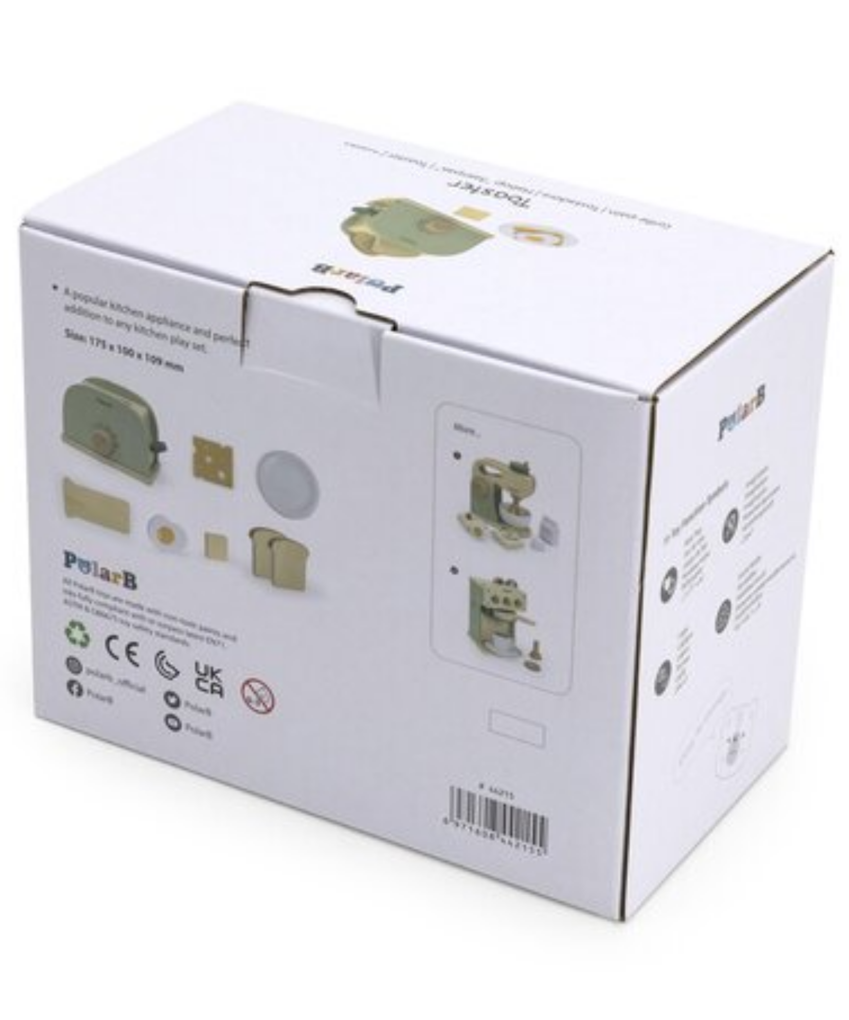 مجموعة محمصة الخبز الخشبية من بولار بي للأطفال، لعبة مطبخ تظاهرية مع خبز وبيض وجبن وزبدة وطبق، جهاز لعب الأدوار للأطفال من سن 3 سنوات فما فوق