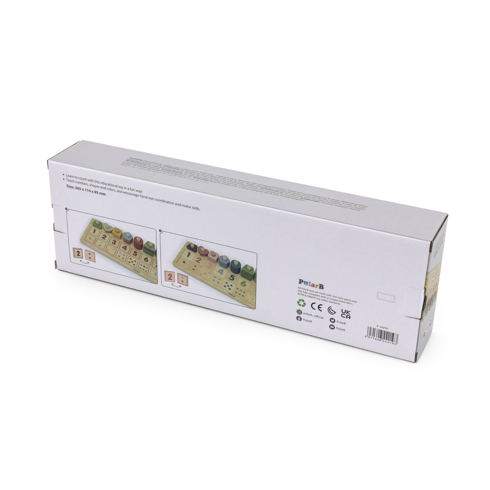 لعبة العد والمطابقة الخشبية التعليمية من PolarB، مجموعة مونتيسوري للرياضيات من 86 قطعة مع 55 حلقة ملونة و20 مكعبًا للأرقام، التعلم المبكر للأطفال الصغار ومرحلة ما قبل المدرسة من سن 3 سنوات فما فوق