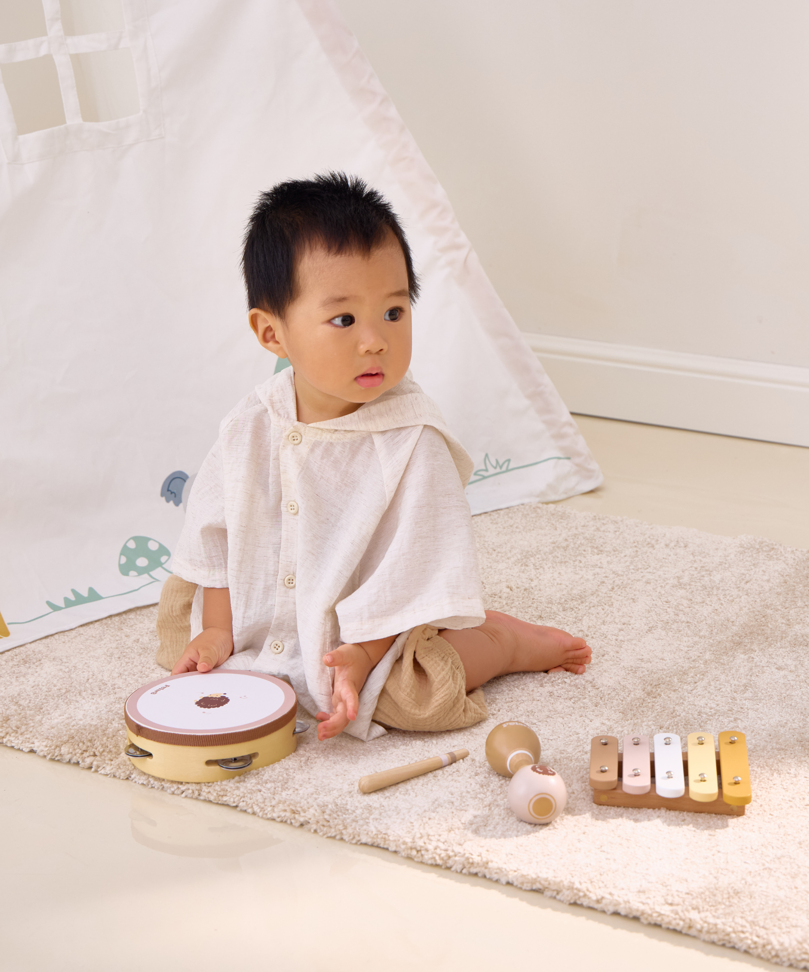 مجموعة موسيقى خشبية على شكل قنفذ من PolarB للأطفال الصغار، تتضمن الدف والماراكاس والإكسيليفون، مجموعة ألعاب الآلات الموسيقية للتعلم المبكر واللعب الإبداعي، من عمر 18 شهرًا فما فوق