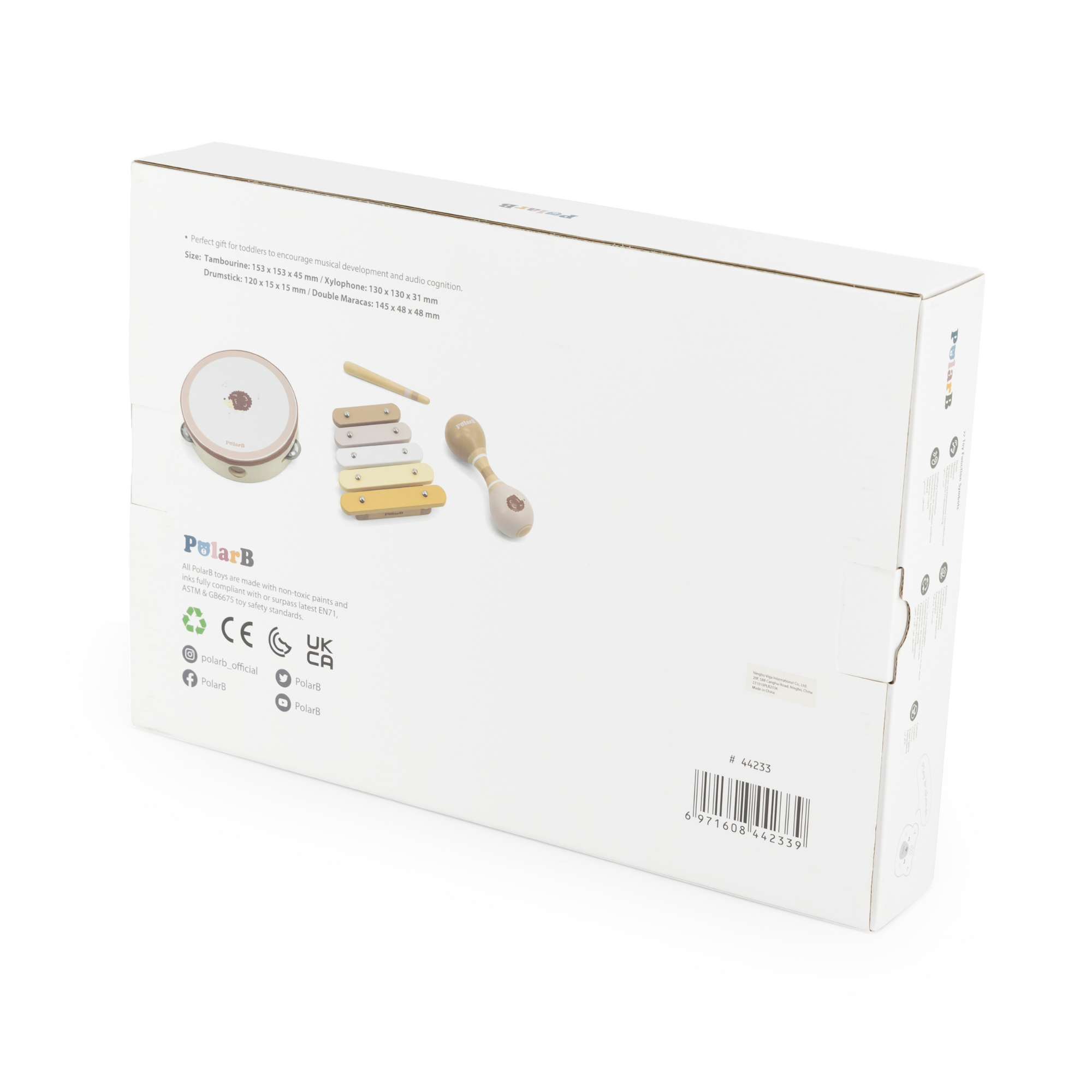 مجموعة موسيقى خشبية على شكل قنفذ من PolarB للأطفال الصغار، تتضمن الدف والماراكاس والإكسيليفون، مجموعة ألعاب الآلات الموسيقية للتعلم المبكر واللعب الإبداعي، من عمر 18 شهرًا فما فوق