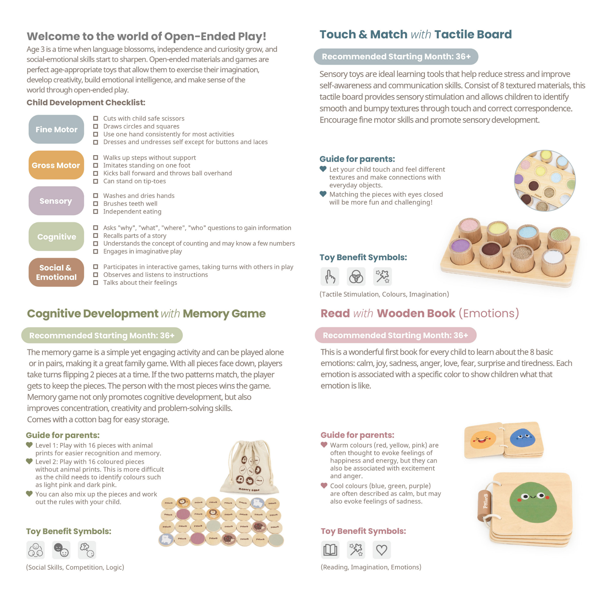مجموعة ألعاب تعليمية للأطفال الصغار من PolarB Grow-with-Me Free Spirits، تُنمي المهارات الحسية والحركية والذاكرة والعواطف والأنشطة الإبداعية، وهي ألعاب خشبية صديقة للبيئة للأطفال من سن 3 سنوات فما فوق