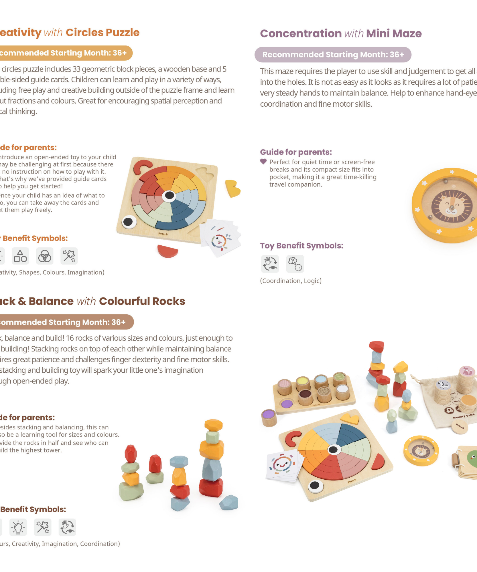 مجموعة ألعاب تعليمية للأطفال الصغار من PolarB Grow-with-Me Free Spirits، تُنمي المهارات الحسية والحركية والذاكرة والعواطف والأنشطة الإبداعية، وهي ألعاب خشبية صديقة للبيئة للأطفال من سن 3 سنوات فما فوق