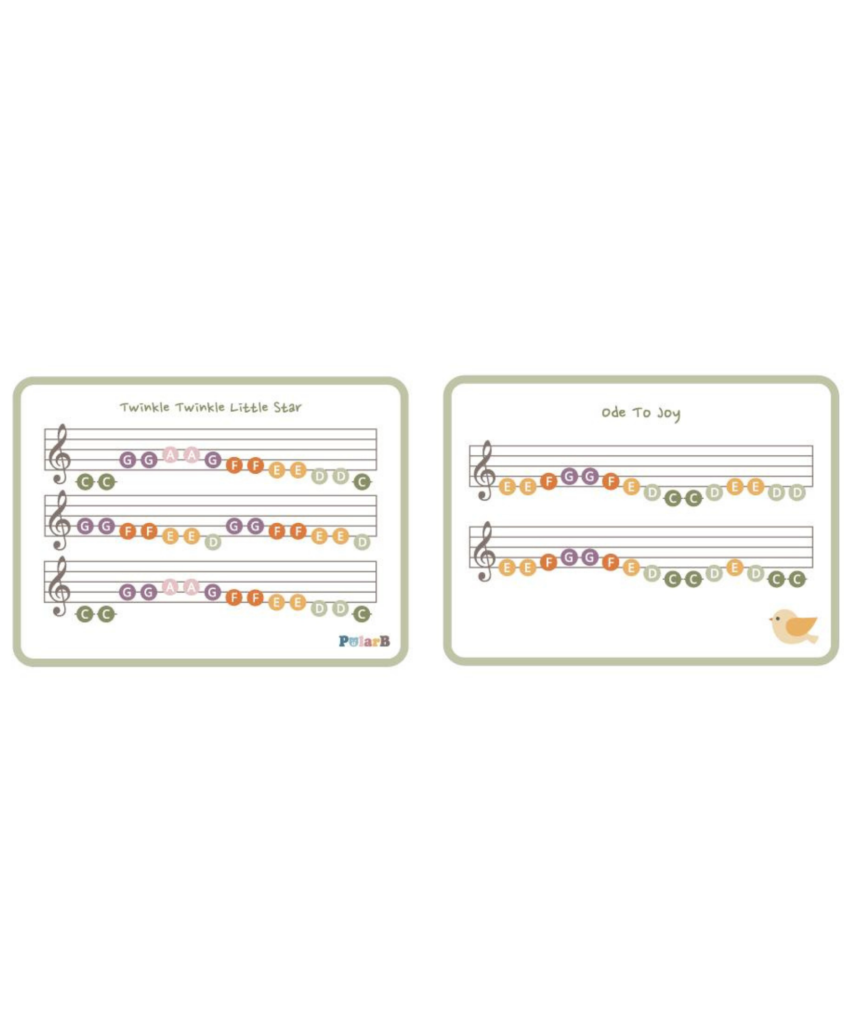 بيانو لعبة خشبي من PolarB للأطفال، آلة موسيقية تعليمية بمفاتيح ملونة ونوتة أغاني، بيانو تعليمي للأطفال من سن 3 سنوات فما فوق