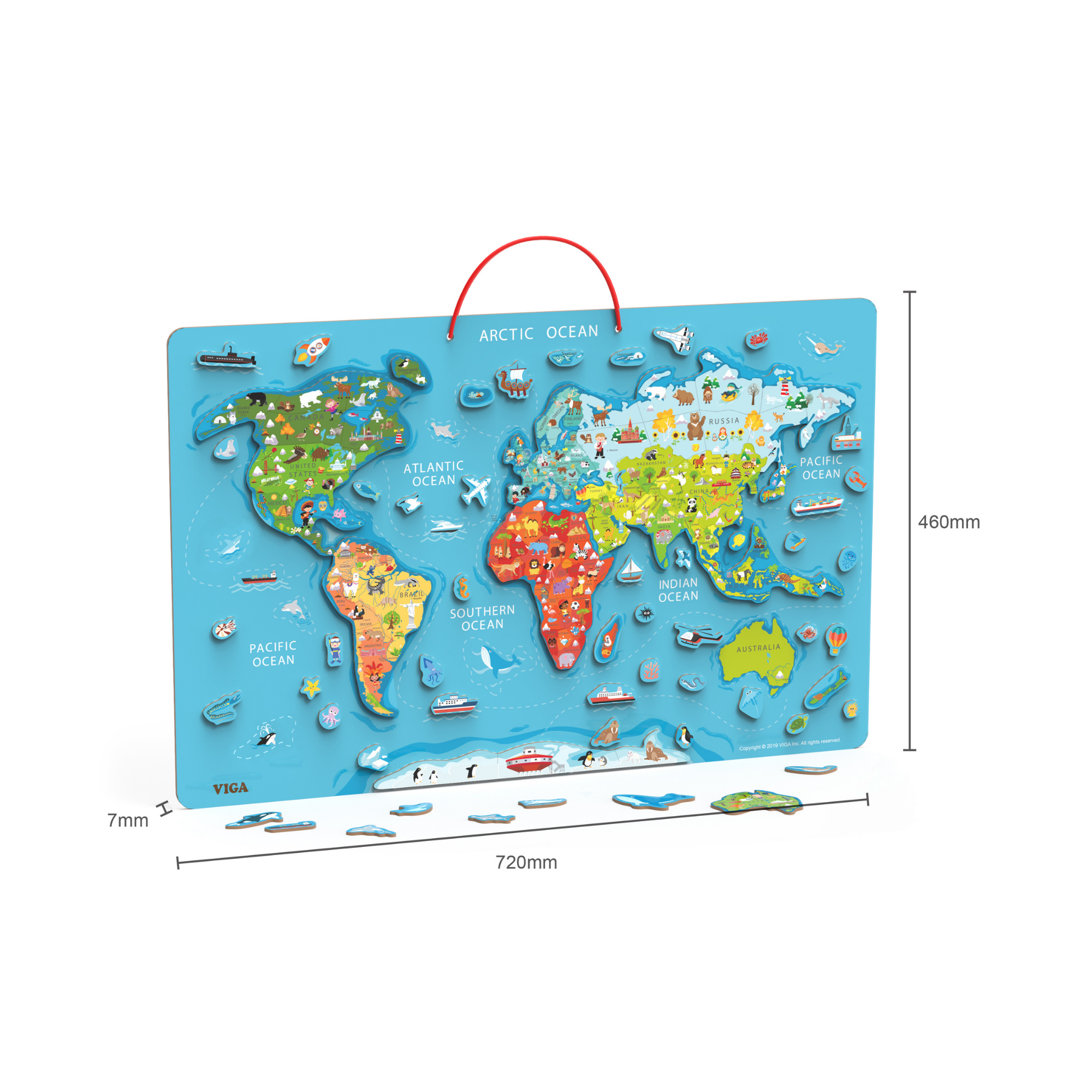 لوحة مسح جاف من فيجا مع أحجية عالم مغناطيسية، لعبة مونتيسوري خشبية، تنمي المهارات الحسية والإدراكية والحركية الدقيقة، لعبة تعليمية للأطفال غير سامة وصديقة للبيئة، مناسبة للأطفال من سن 3 سنوات فما فوق