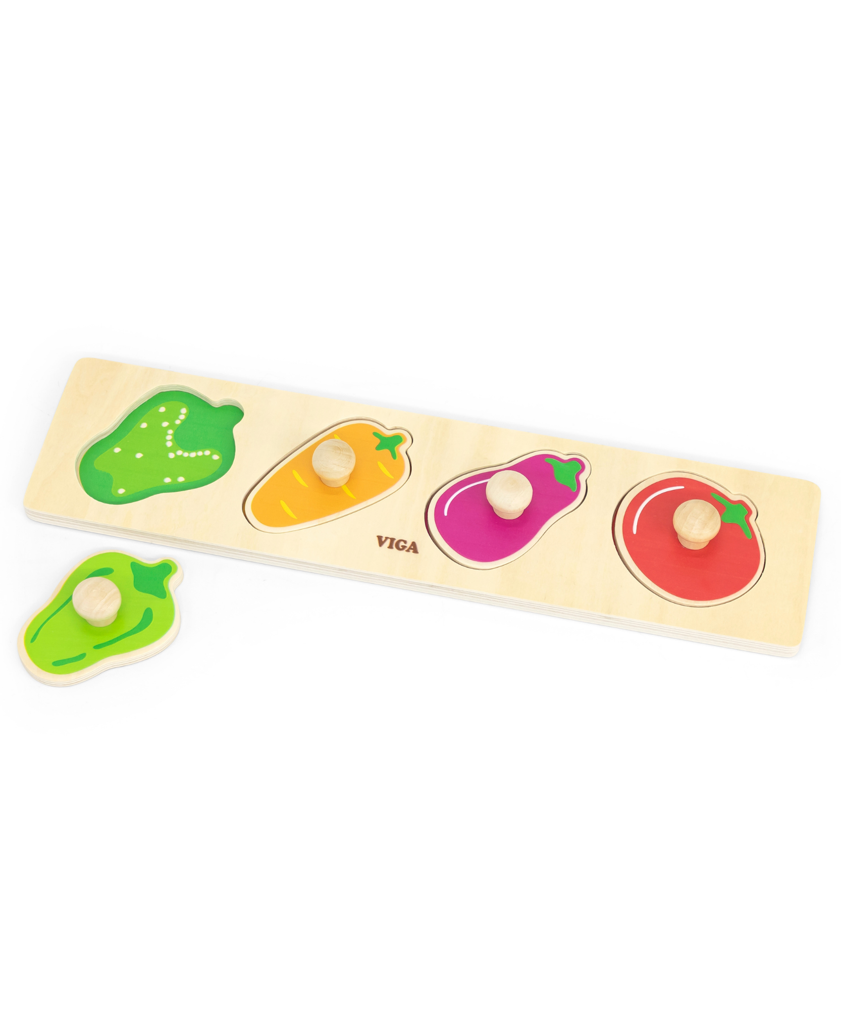 لعبة أحجية فيجا فيجيلز، مكونة من 4 قطع بمقبض، لعبة مونتيسوري خشبية، تنمي المهارات الحسية والإدراكية والحركية الدقيقة، لعبة تعليمية للأطفال غير سامة وصديقة للبيئة، مناسبة للأولاد والبنات من سن 12 شهرًا فما فوق