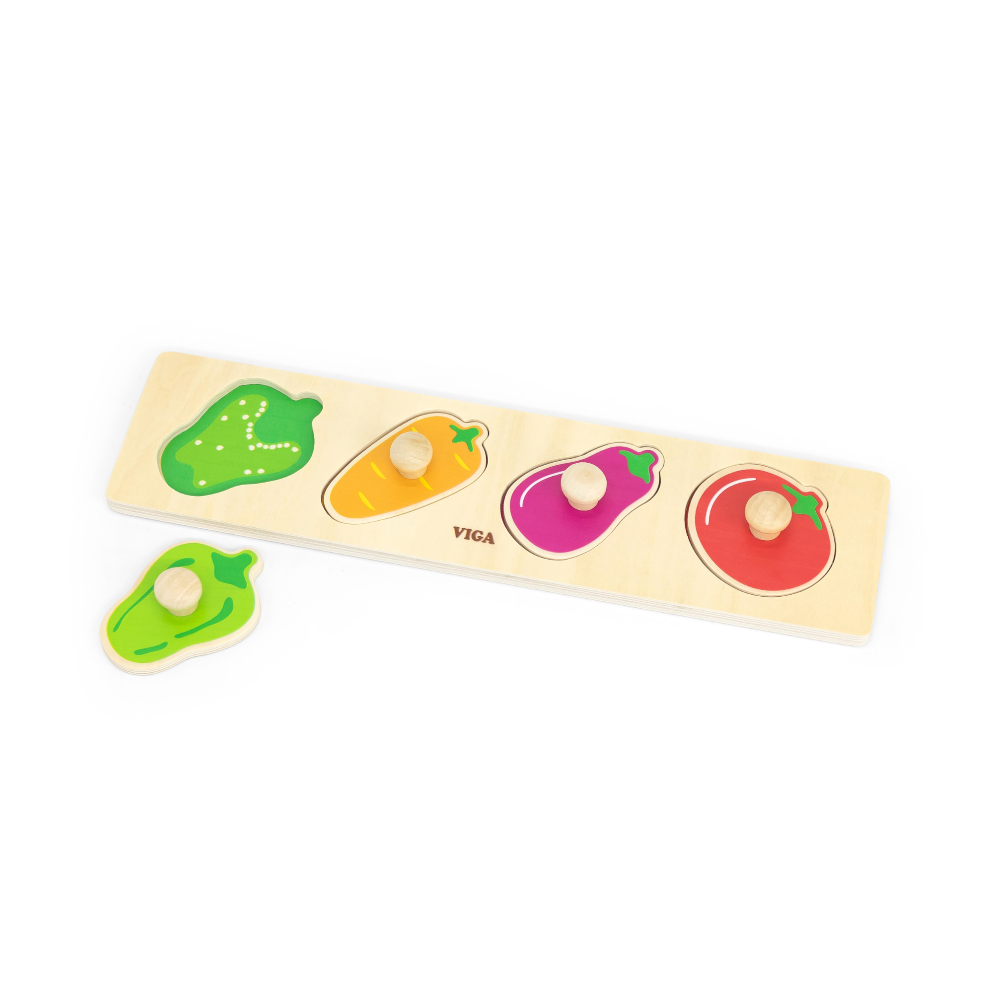 لعبة أحجية فيجا فيجيلز، مكونة من 4 قطع بمقبض، لعبة مونتيسوري خشبية، تنمي المهارات الحسية والإدراكية والحركية الدقيقة، لعبة تعليمية للأطفال غير سامة وصديقة للبيئة، مناسبة للأولاد والبنات من سن 12 شهرًا فما فوق