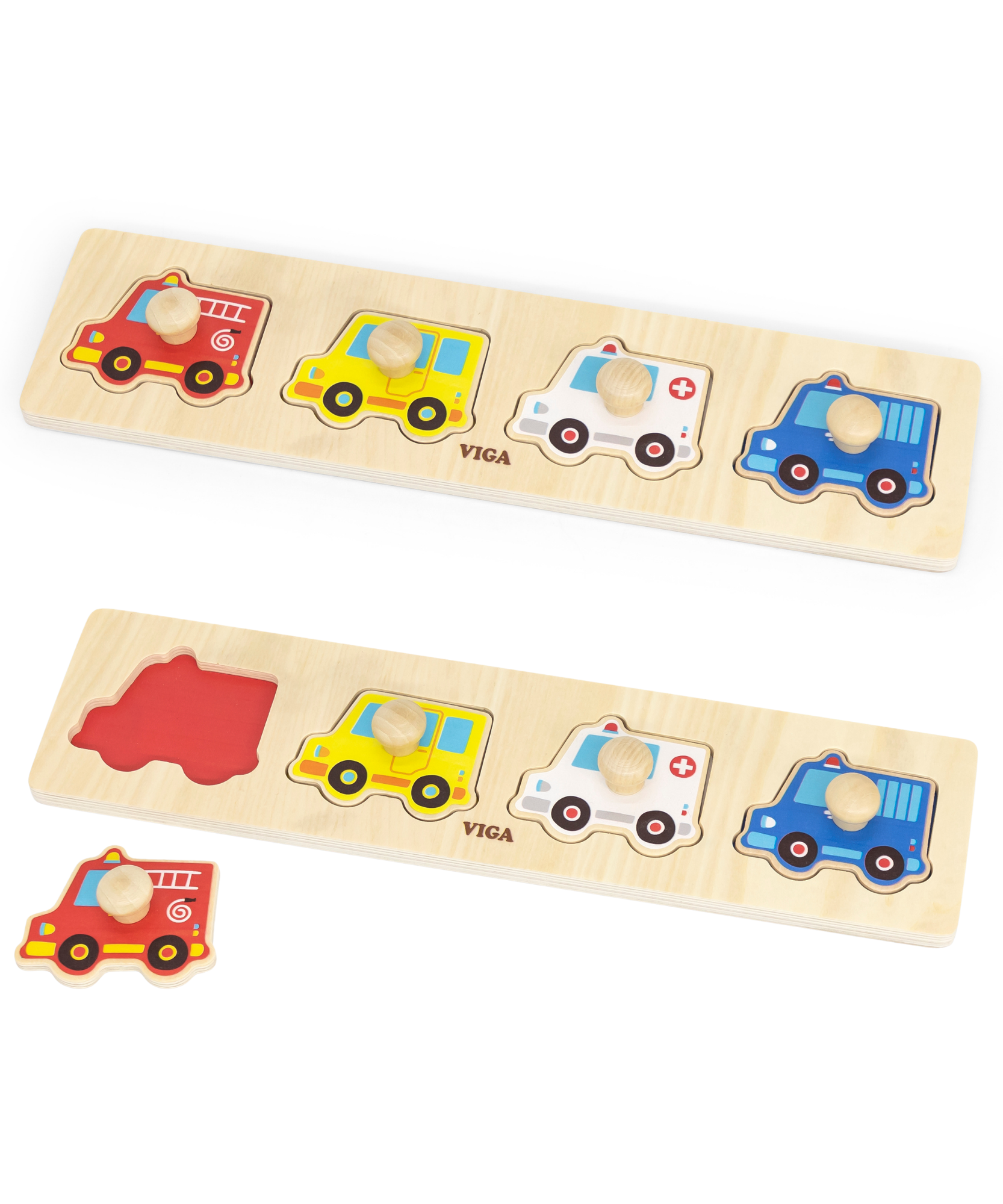 لعبة فيجا فيكلز، أحجية بمقابض من 4 قطع، لعبة مونتيسوري خشبية، تُنمّي المهارات الحسية والإدراكية والحركية الدقيقة، لعبة تعليمية للأطفال غير سامة وصديقة للبيئة، مناسبة للأولاد والبنات من عمر 12 شهرًا فما فوق