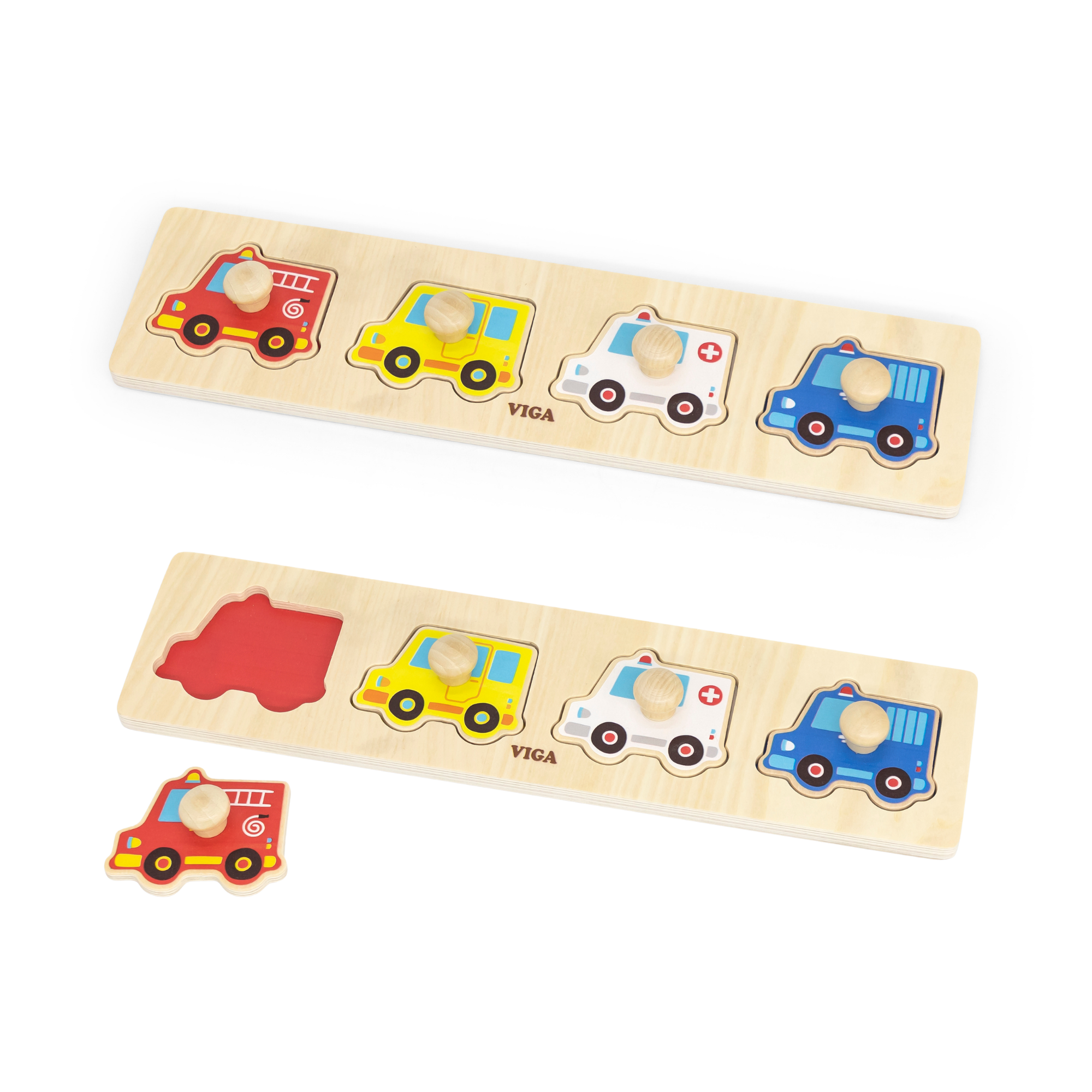 لعبة فيجا فيكلز، أحجية بمقابض من 4 قطع، لعبة مونتيسوري خشبية، تُنمّي المهارات الحسية والإدراكية والحركية الدقيقة، لعبة تعليمية للأطفال غير سامة وصديقة للبيئة، مناسبة للأولاد والبنات من عمر 12 شهرًا فما فوق