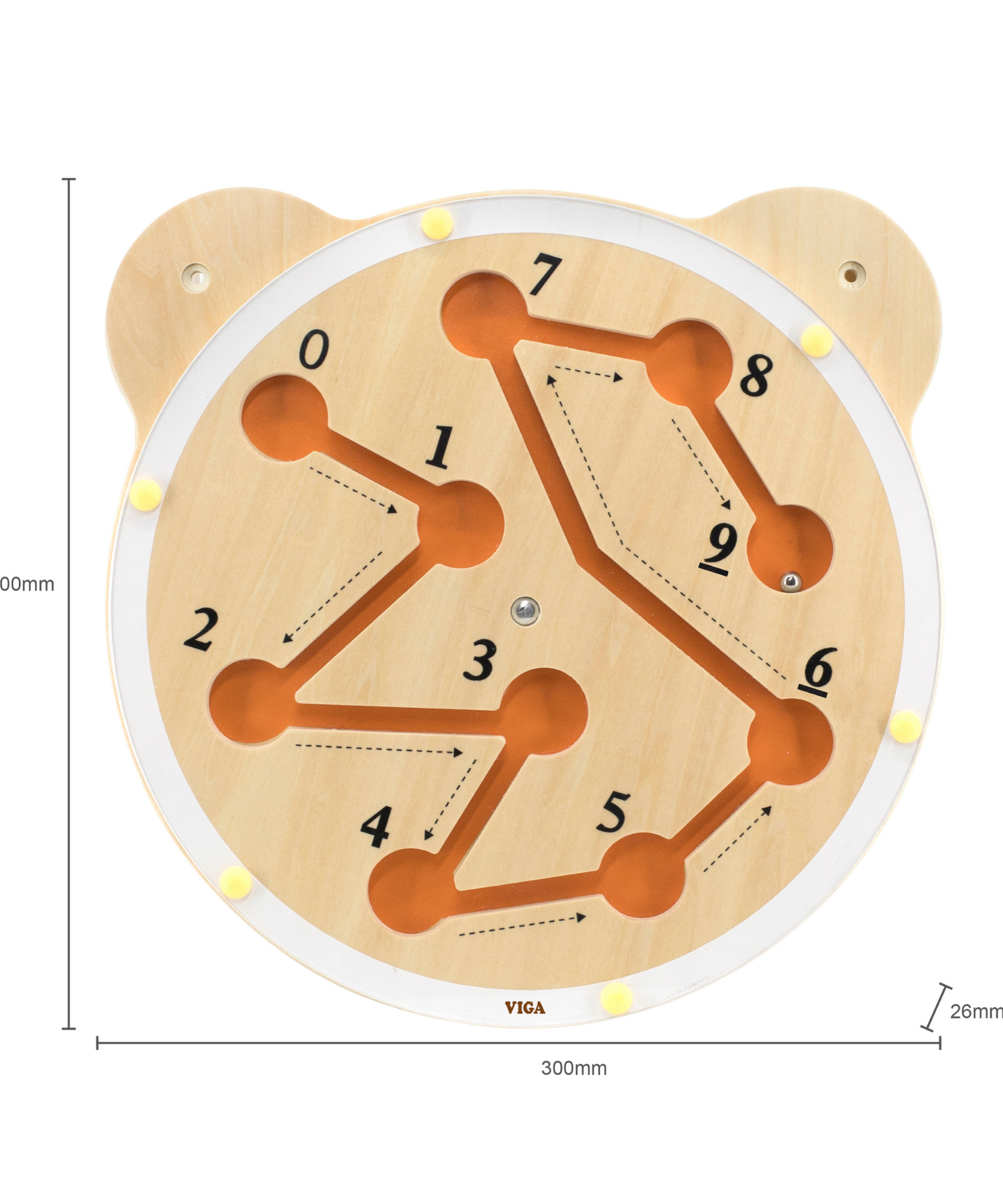 لعبة كرة الحائط المنزلقة من فيجا، متاهة أرقام خشبية من مونتيسوري للأطفال الصغار، تُنمّي المهارات الحركية والتعرف على الأرقام، لعبة تعليمية صديقة للبيئة وغير سامة، للأولاد والبنات من عمر 18 شهرًا فما فوق