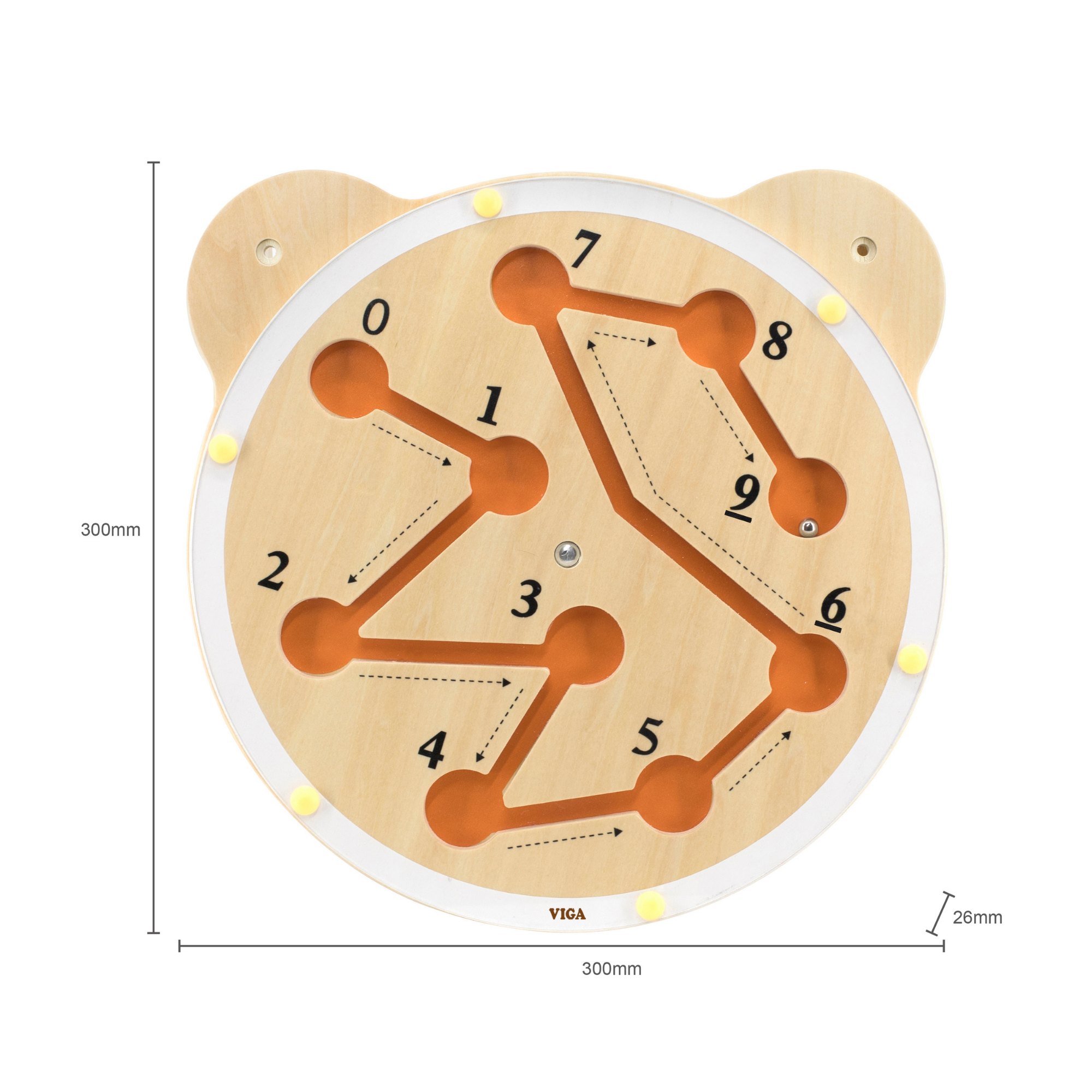 لعبة كرة الحائط المنزلقة من فيجا، متاهة أرقام خشبية من مونتيسوري للأطفال الصغار، تُنمّي المهارات الحركية والتعرف على الأرقام، لعبة تعليمية صديقة للبيئة وغير سامة، للأولاد والبنات من عمر 18 شهرًا فما فوق