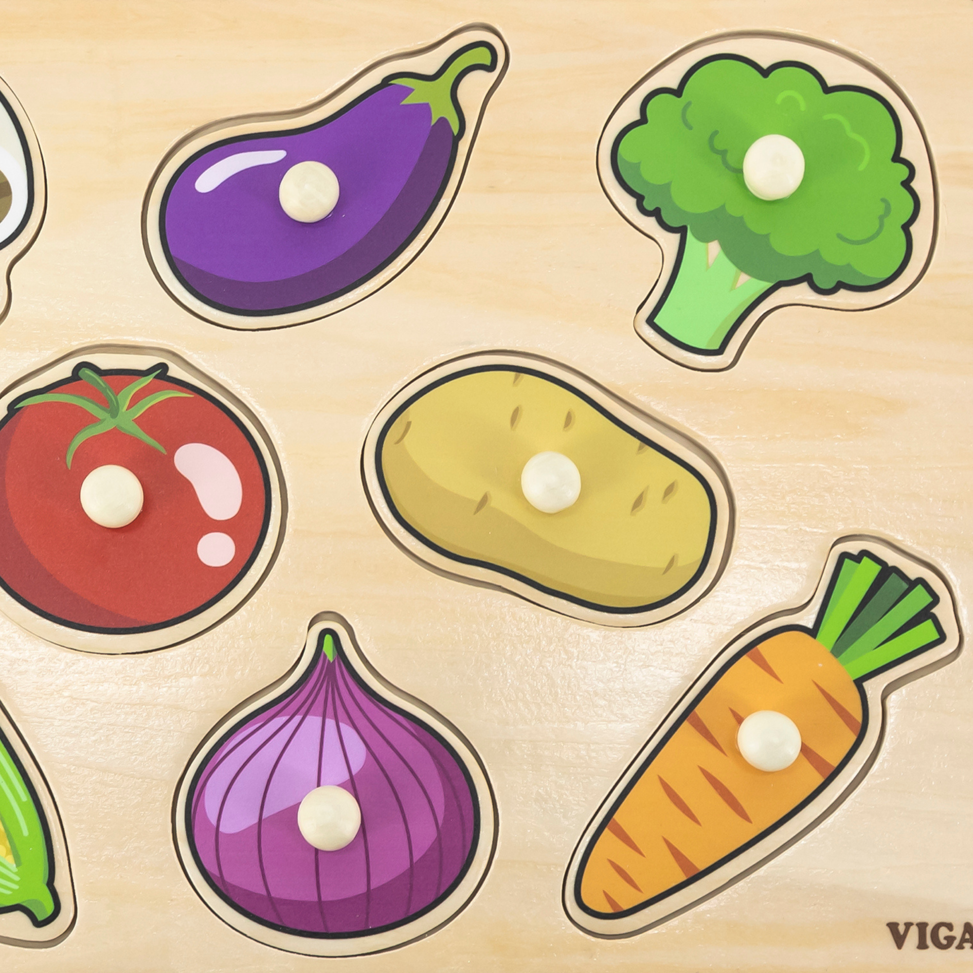 لعبة أحجية فيجا فيجيلز، مكونة من 8 قطع بمقبض، لعبة مونتيسوري خشبية، تنمي المهارات الحسية والإدراكية والحركية الدقيقة، لعبة تعليمية للأطفال غير سامة وصديقة للبيئة، مناسبة للأولاد والبنات من سن 18 شهرًا فما فوق