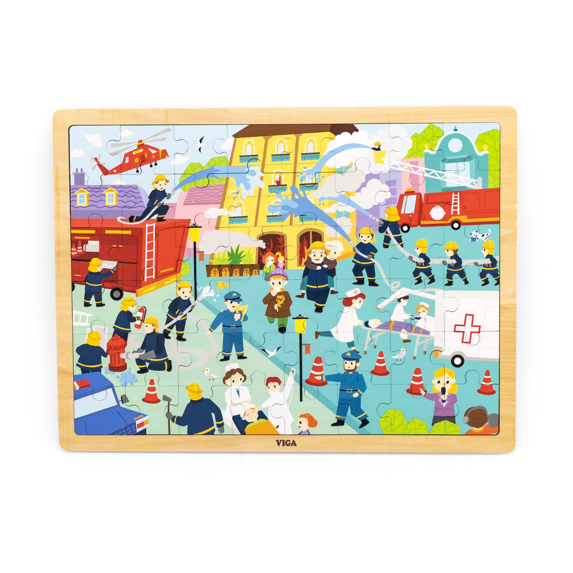 لعبة فيجا لمكافحة الحرائق، 48 قطعة، أحجية الصور المقطوعة، لعبة مونتيسوري الخشبية، تنمي المهارات الحسية والإدراكية والحركية الدقيقة، لعبة تعليمية للأطفال غير سامة وصديقة للبيئة، مناسبة للأولاد والبنات من سن 3 سنوات فما فوق