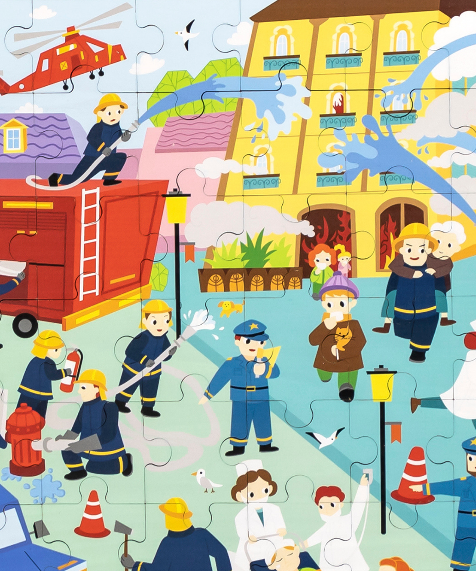 لعبة فيجا لمكافحة الحرائق، 48 قطعة، أحجية الصور المقطوعة، لعبة مونتيسوري الخشبية، تنمي المهارات الحسية والإدراكية والحركية الدقيقة، لعبة تعليمية للأطفال غير سامة وصديقة للبيئة، مناسبة للأولاد والبنات من سن 3 سنوات فما فوق