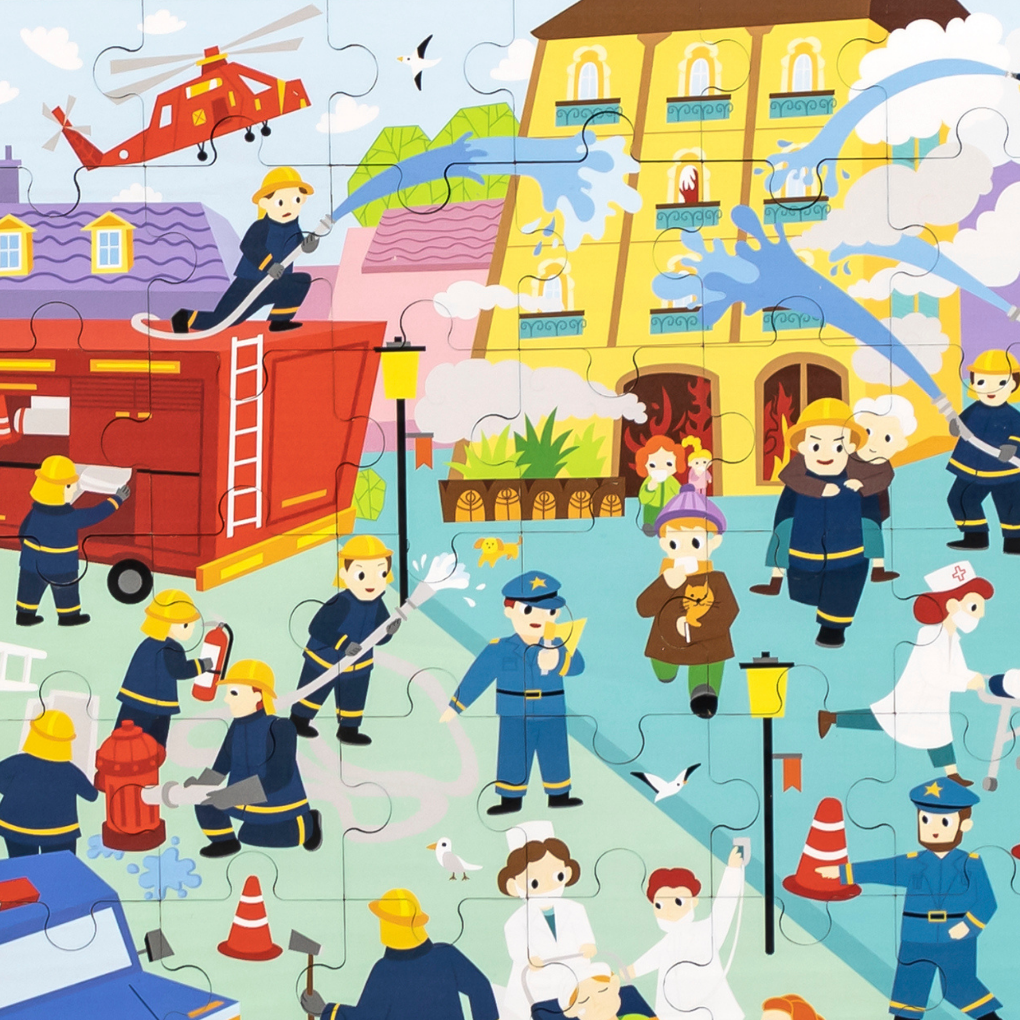 لعبة فيجا لمكافحة الحرائق، 48 قطعة، أحجية الصور المقطوعة، لعبة مونتيسوري الخشبية، تنمي المهارات الحسية والإدراكية والحركية الدقيقة، لعبة تعليمية للأطفال غير سامة وصديقة للبيئة، مناسبة للأولاد والبنات من سن 3 سنوات فما فوق