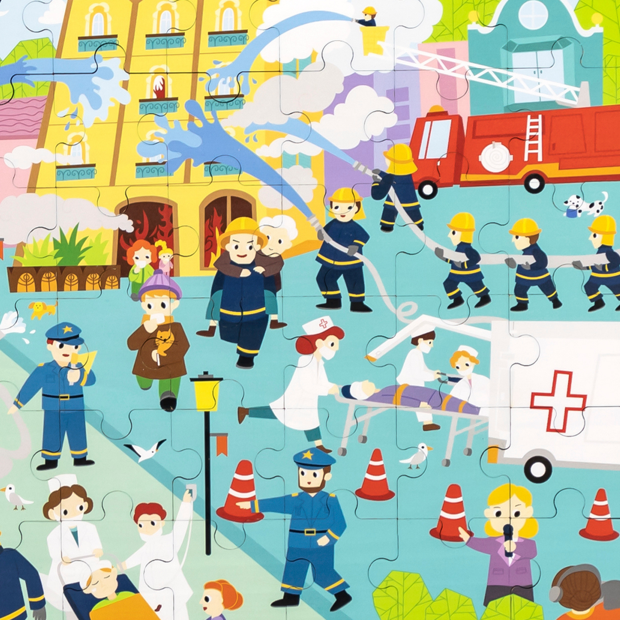 لعبة فيجا لمكافحة الحرائق، 48 قطعة، أحجية الصور المقطوعة، لعبة مونتيسوري الخشبية، تنمي المهارات الحسية والإدراكية والحركية الدقيقة، لعبة تعليمية للأطفال غير سامة وصديقة للبيئة، مناسبة للأولاد والبنات من سن 3 سنوات فما فوق