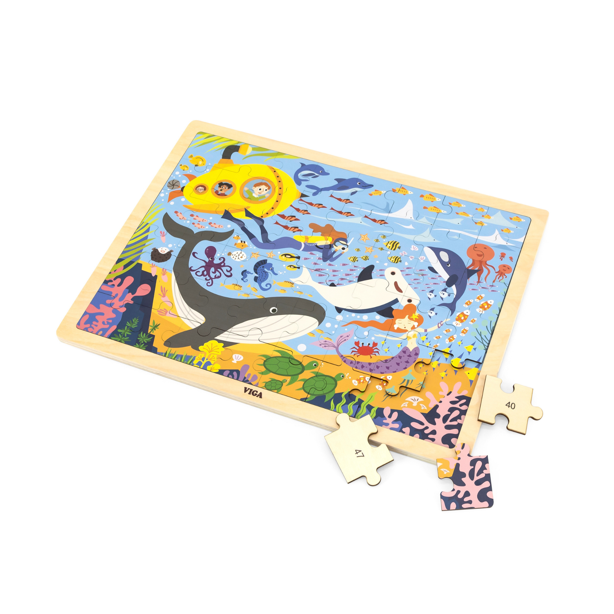 لعبة أحجية الصور المقطوعة من فيجا سي لايف، 48 قطعة، لعبة مونتيسوري الخشبية، تنمي المهارات الحسية والإدراكية والحركية الدقيقة، لعبة تعليمية للأطفال غير سامة وصديقة للبيئة، مناسبة للأولاد والبنات من سن 3 سنوات فما فوق