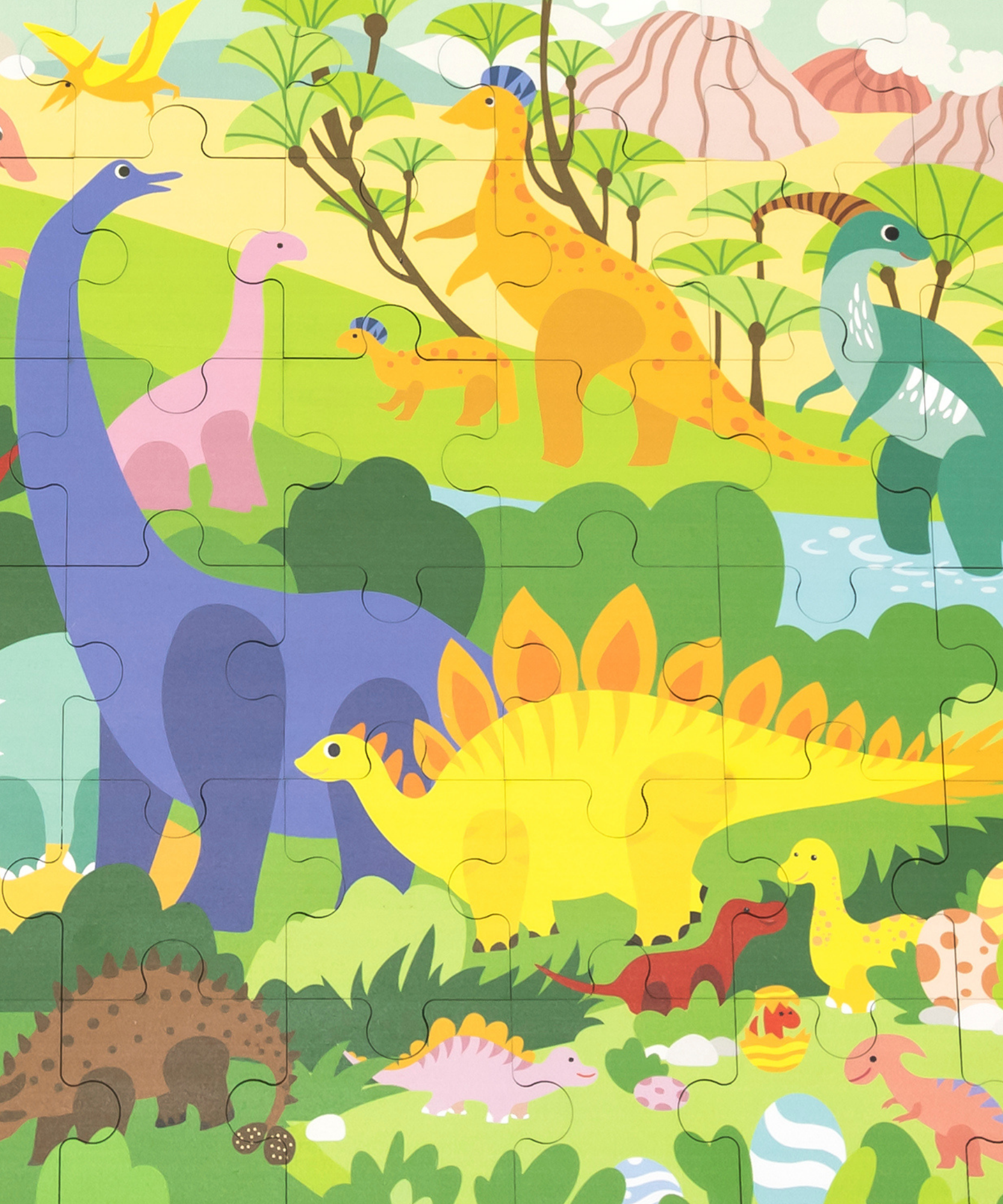 لعبة أحجية الصور المقطوعة من فيجا ديناصور وورلد، مكونة من 48 قطعة، لعبة مونتيسوري الخشبية، تُنمّي المهارات الحسية والإدراكية والحركية الدقيقة، لعبة تعليمية للأطفال غير سامة وصديقة للبيئة، مناسبة للأطفال من سن 3 سنوات فما فوق